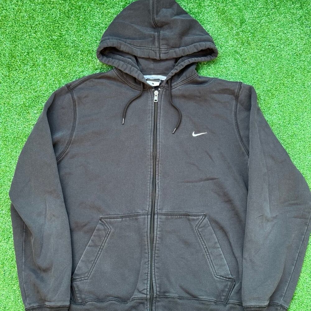 NIKE Men's Athletic Zip Up Black Hoodie Vintage